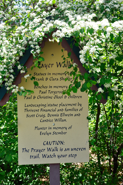 The Prayer Walk trail sign